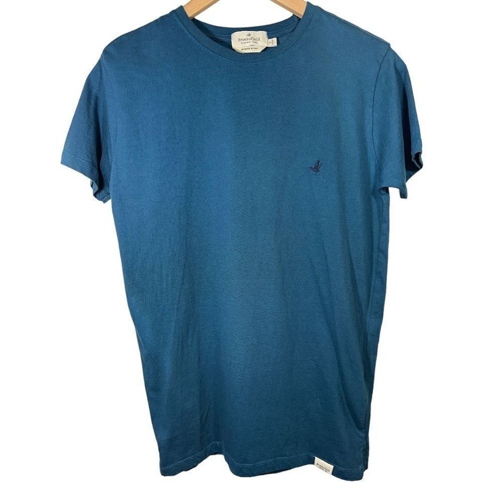 BROOKSFIELD Men’s Short Sleeve Cotton Tee Shirt Blue/Teal Size Small